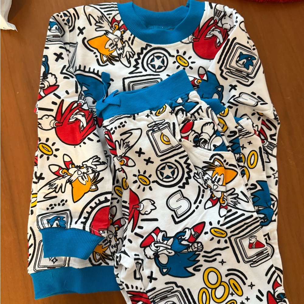 Colorful Cartoon Print Pajama Set